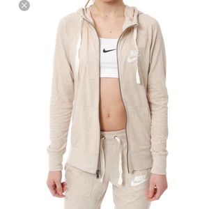nike beige zip up